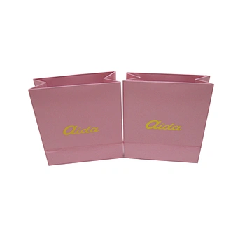 Pink Hot Stamping Wholesale Low Cost Paper Bag with Handles